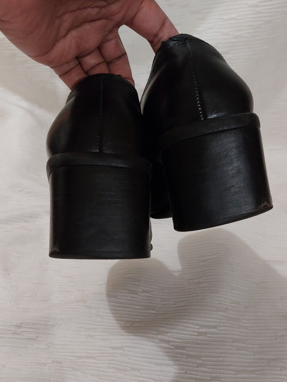 Vintage Enzo Angiolini Black Lace-Up Block Heel Women's Shoes Size 8.5 - Picture 8 of 13